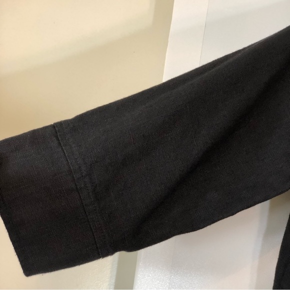 FLAX 100% Linen Black Blazer Button Jacket Size P (4/6) - Picture 5 of 11